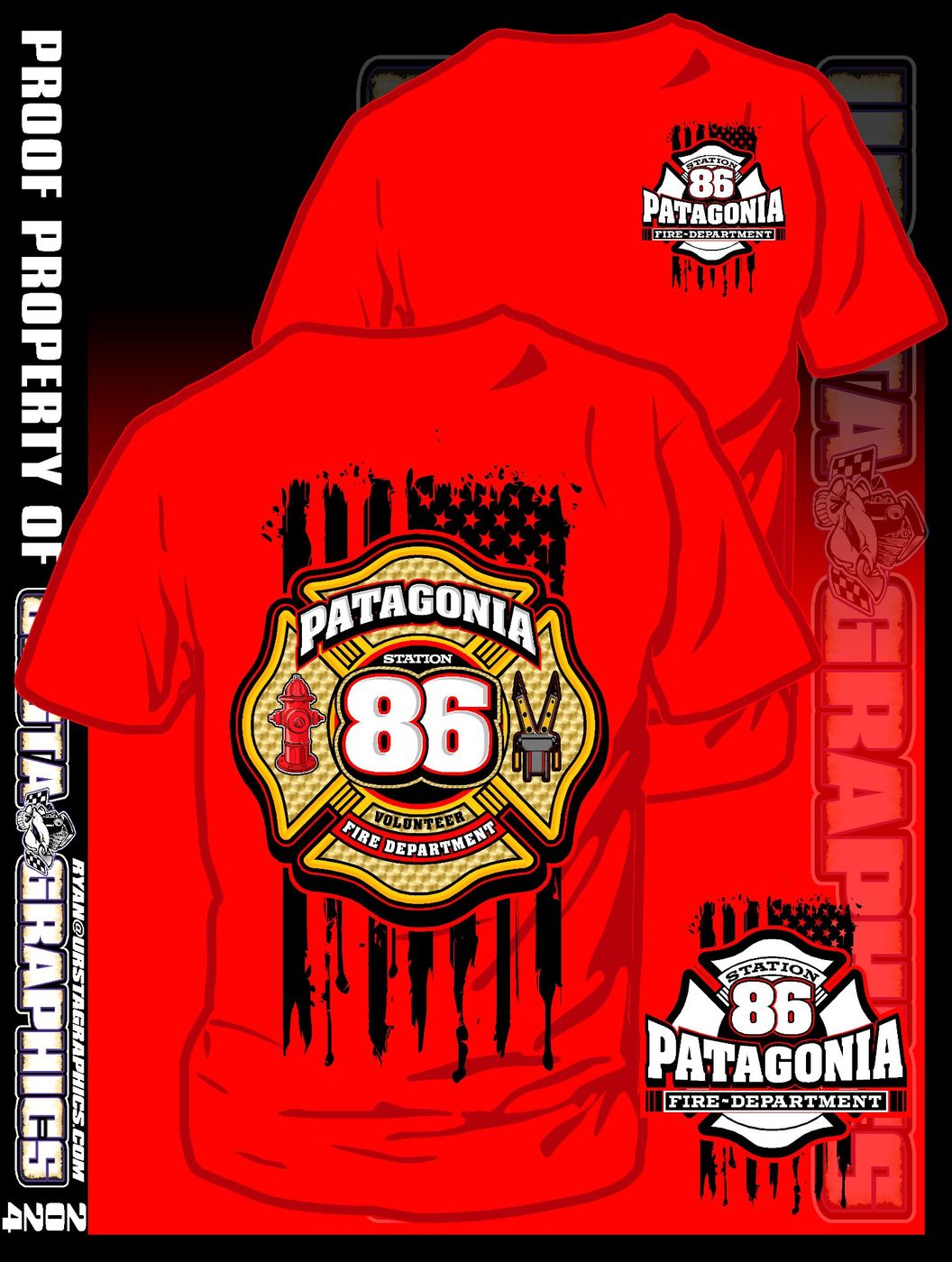 Fire department shirt design — Design proof