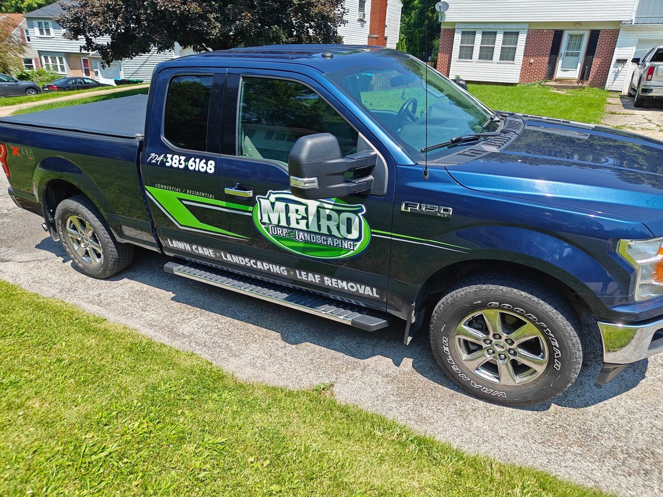 Landscaping pickup lettering — Pickup lettering & graphics, both sides