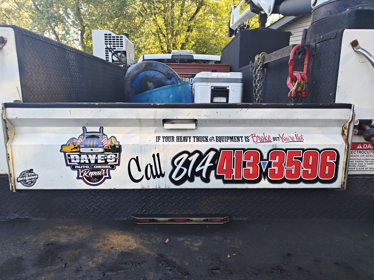 Service truck lettering — Tailgate graphics